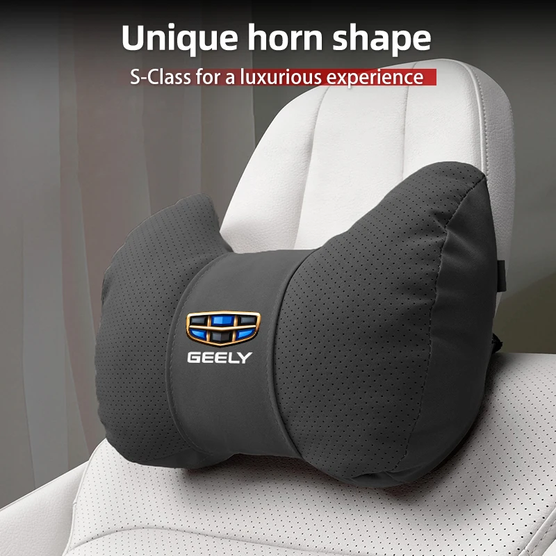 

Car Neck Pillows Leather Pack Headrest Auto Seat Lumbar Support Interior For Geely Emgrand X7 EC7 Atlas Parts LC EC8 Atlas CK2