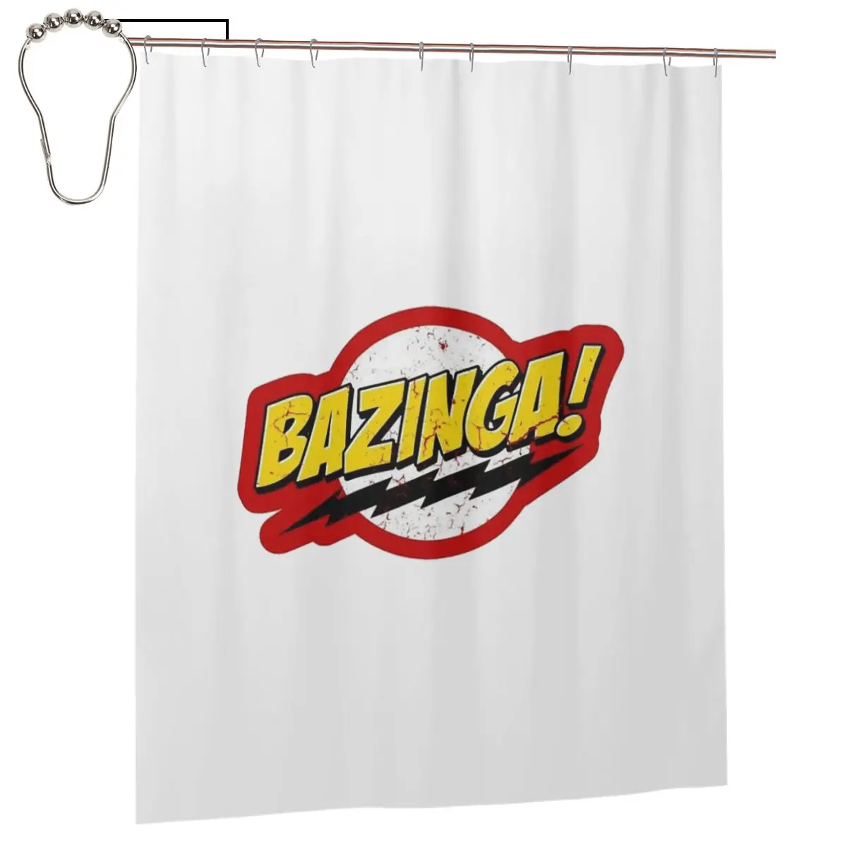 

Занавеска для душа Bazinga The Big Bang Theory, полиэстеровая, водонепроницаемая, с крючками