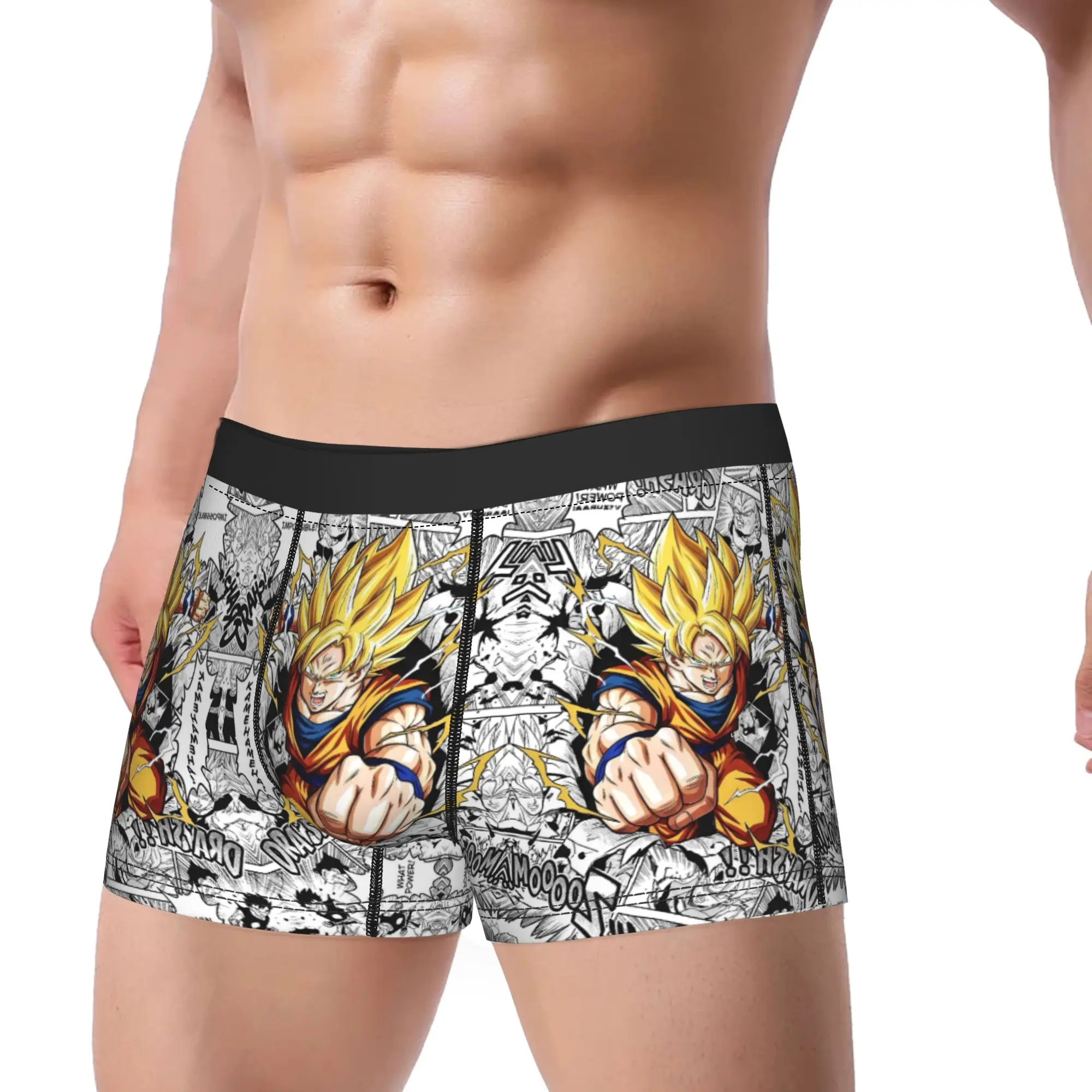 Vintage Kid Goku D-Dragon B-Ball Underwear  Male Underpants Print Sexy Soft Trunk Hot Sale Shorts Briefs Big Size 2XL