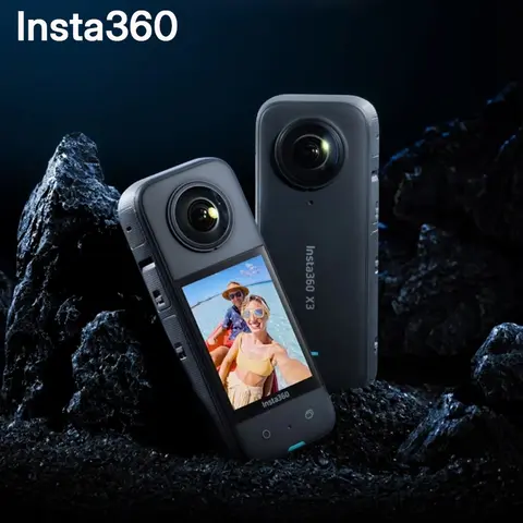 Insta360 X3 originale - Action Camera 360 impermeabile con sensori da 1/2" 48 MP, video HDR attivo 5.7K 360, foto da 72 MP, obiettivo singolo 4K
