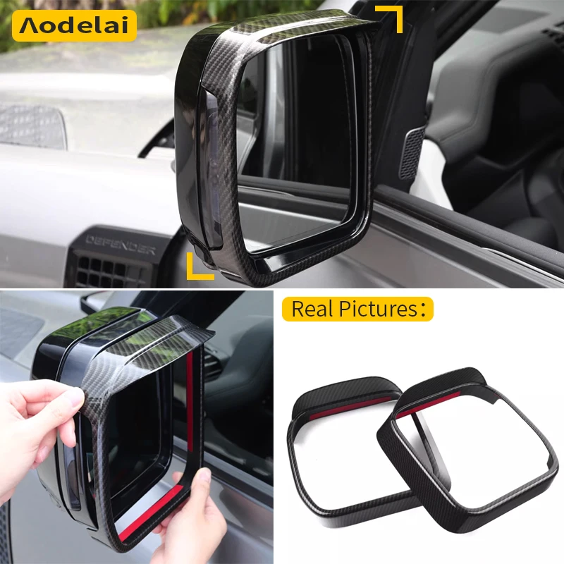 

2 шт. для Land Rover Defender 90 110 2020-2025 ABS внешнее зеркало автомобиля дождь рамка для бровей декоративная наклейка автомобильные аксессуары