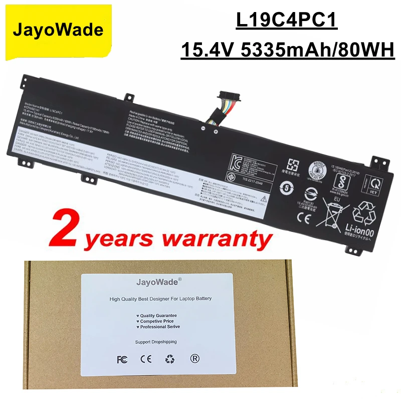 

JayoWade L19C4PC1 L19M4PC1 Factory Laptop Battery For Lenovo Legion Y7000P R7000P 5P-15IMH05 Legion 5-15IMH05 5-15ARH05 5B10W861