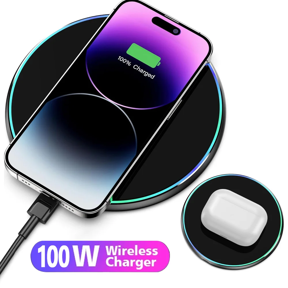 30W Wireless Charger For iPhone 15 14 13 12 Pro Xs Max Mini X Xr Induction Fast Charging Pad For Samsung S22 S21 s8 s9 s10 Note