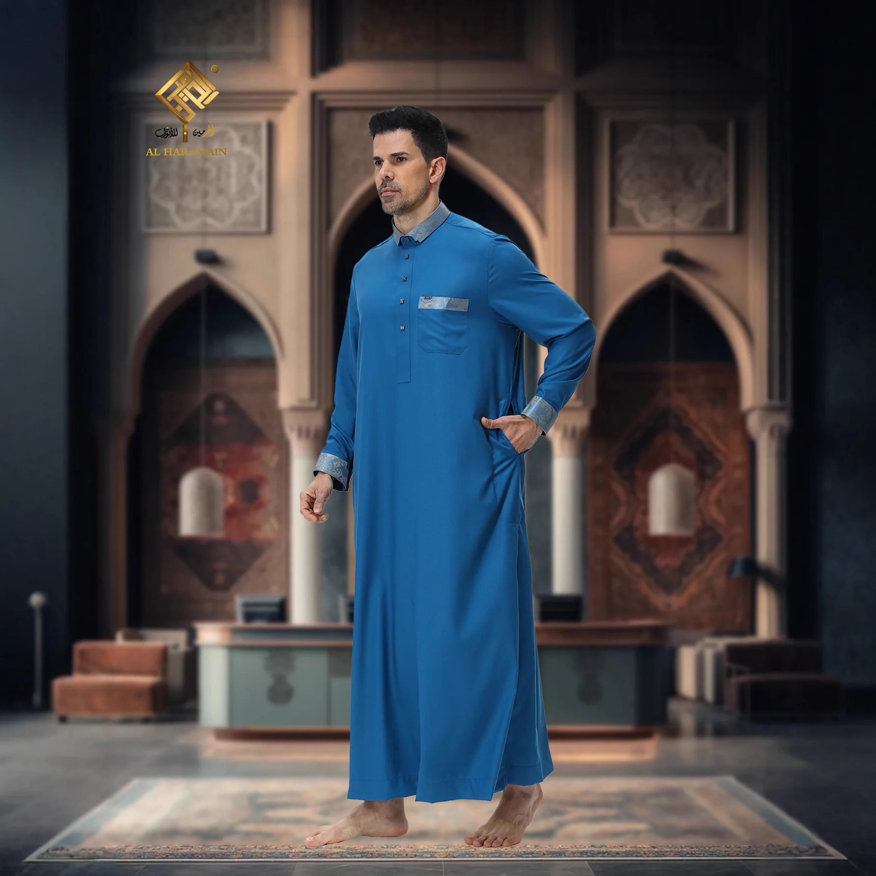 Saudi Arabic Men Robe Eid Djellaba Muslim Dress Jubba Thobe Ramadan Thoub Islam Clothing Abaya Kaftan Daffah Dishdasha Moroccan