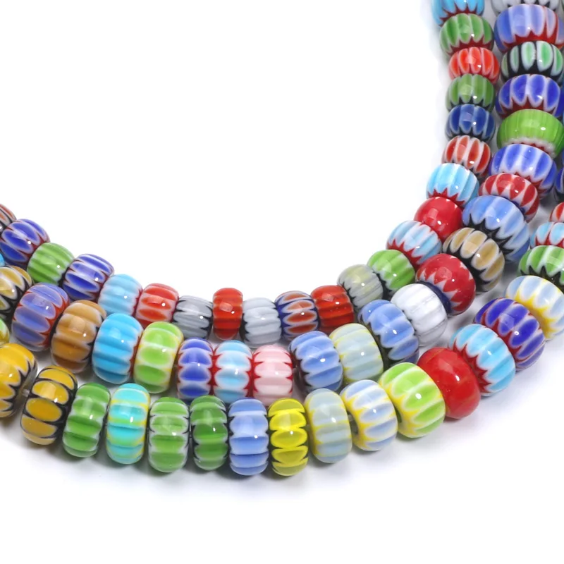 100pcs 5/6/7mm Flat Round Glazed Lampwork Beads Czech Glass Beads For Diy Jewelry Making Necklace Bracelet Handmade Accessories