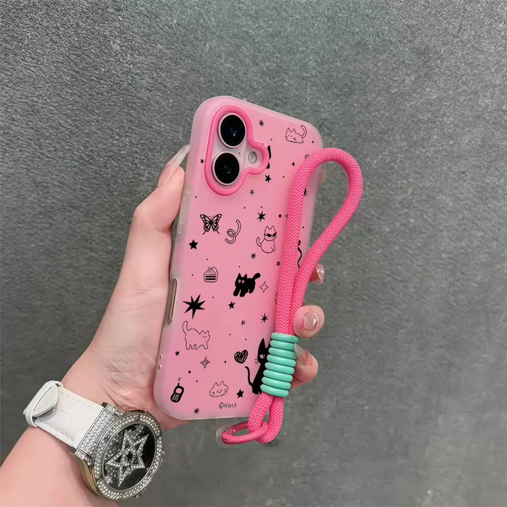 Cat Star Butterfly Bow Phone Case For Samsung Galaxy S26 FE S25 S24 S22 S21 Ultra Plus A55 A54 A35 A34 Lanyard Wrist Strap Cover view 5