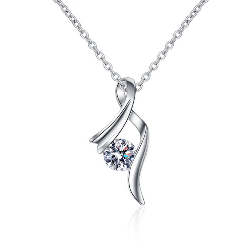 

Ожерелье из стерлингового серебра 925 пробы Aaa, круглый кулон с цирконием, ожерелье, цепочка на ключицы, женское элегантное ювелирное изделие на день рождения, свадьбу, подарок