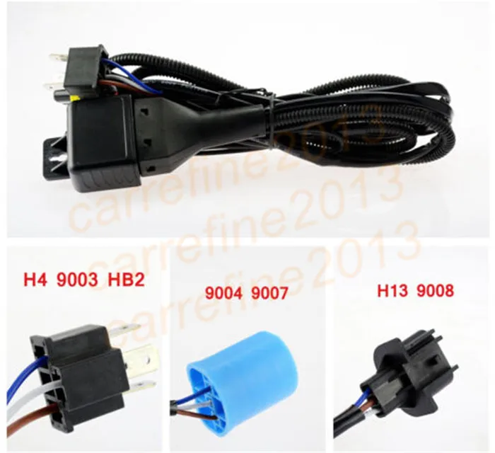 Rockeybright H4 9003 HB2 bi-xenon controller Relay H13 hid cable H4 9004 9007 Headlight Retrofit connect hid bixenon projector