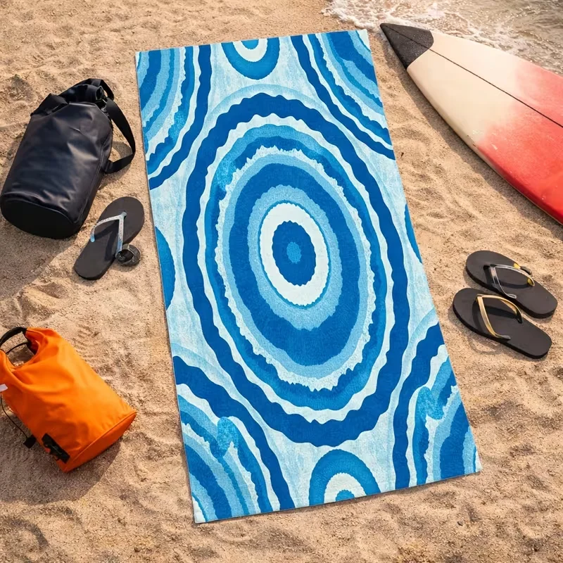 Watercolor Brushstroke Beach Towel Minimalist Geometric Print Quick Dry Sandproof Absorbent Towel for Beach Travel Vacation