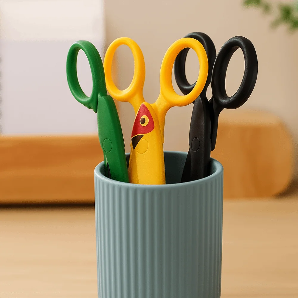 Safety Design Children Safety Scissors Plastic Material Blunt Tip Art Craft Scissors Anti-Pinch Design Comfort Grip Scissors