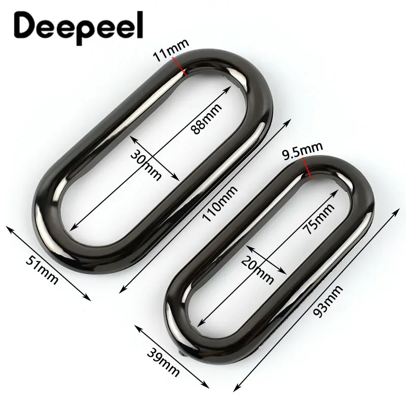 5Pcs Deepeel ID75mm/88mm Oval Rings Metal Handle Hang Buckles Bag Eyelet Clasps Frame Kiss Clasp Clutch Buckle DIY Accessories