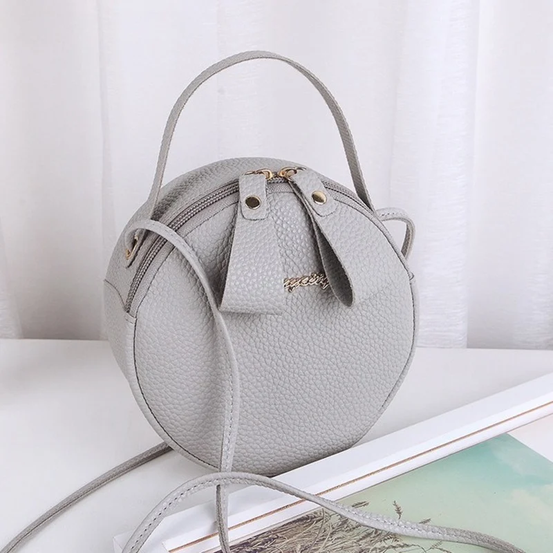 2019 New Fashion Women Bag Simple Circular Messenger Bag Female Mini Round Handbag PU Leather Ladies Crossbody Bag Bolsas