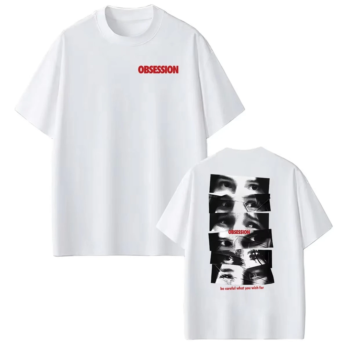 Soldes d'été 2026 : T-shirts graphiques unisexe « Obsession Nikki Eyes » style Harajuku vintage, coupe oversize, en coton gothique