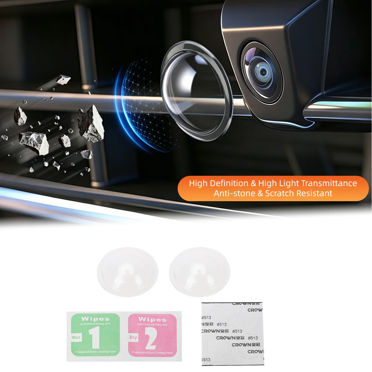 2pcs Car Camera Protective Cover Camera Cover Anti-Collision Waterproof Exterior Car Accessories Guard PC Protective Cover Kits