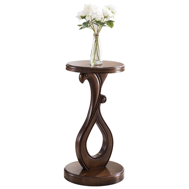 High and low flower stand log design American country living room floor-to-ceiling storage vase shelf plant placement shelf