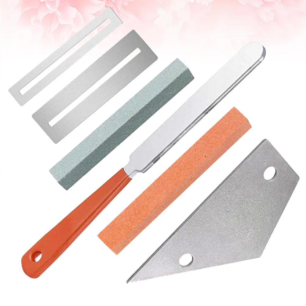6Pcs Guitar Luthier Tool Kit Professional Fret Crowning File Fret Rocker Fretboard Guards Grinding Stone Repair Set