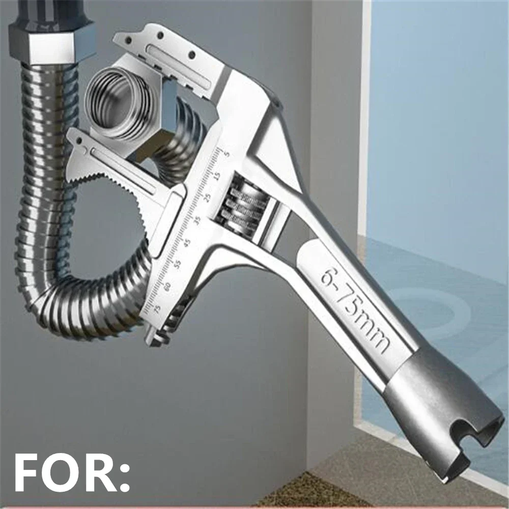 

Инструмент для гаечного ключа для ванной комнаты, многофункциональный подвижный ключ для установки сантехники с короткой ручкой, специальный инструмент для смесителя