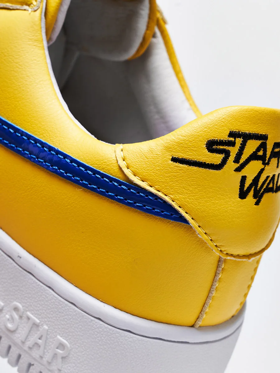 STARWALK yellow and blue shooting star shoes, trendy, personalized, casual, unisex, height increasing star board shoes