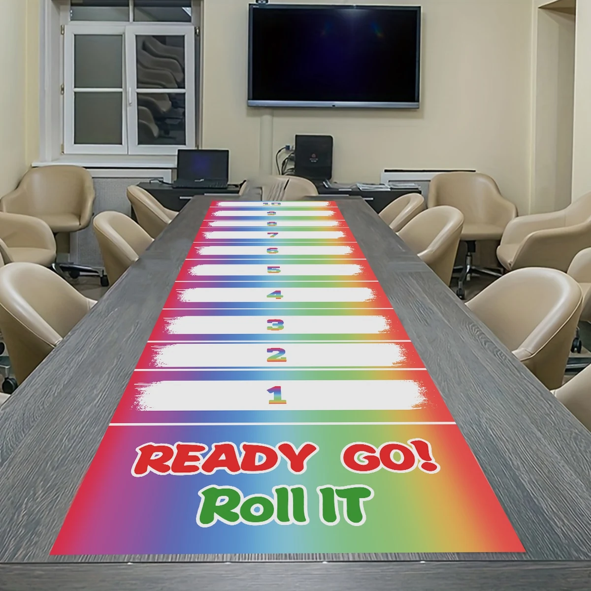 1 Stück Regenbogen-Rollspiel zum Selbstgestalten, Flaschen-Rollspiel mit Punktezählung für Familienfeiern, Partyzubehör, Geburtstagsdekoration – Detail 3