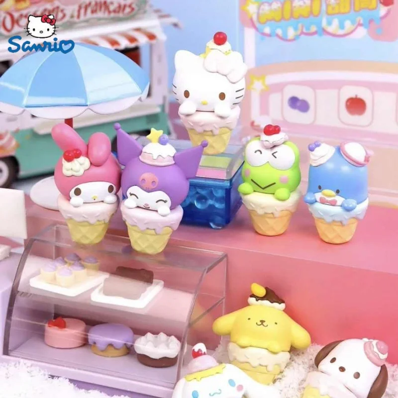 

Горячая Sanrio Hello Kitty Kuromi Melody мини-конус для мороженого серии слепая коробка игрушки украшение для рабочего стола коллекция модель игрушки подарки