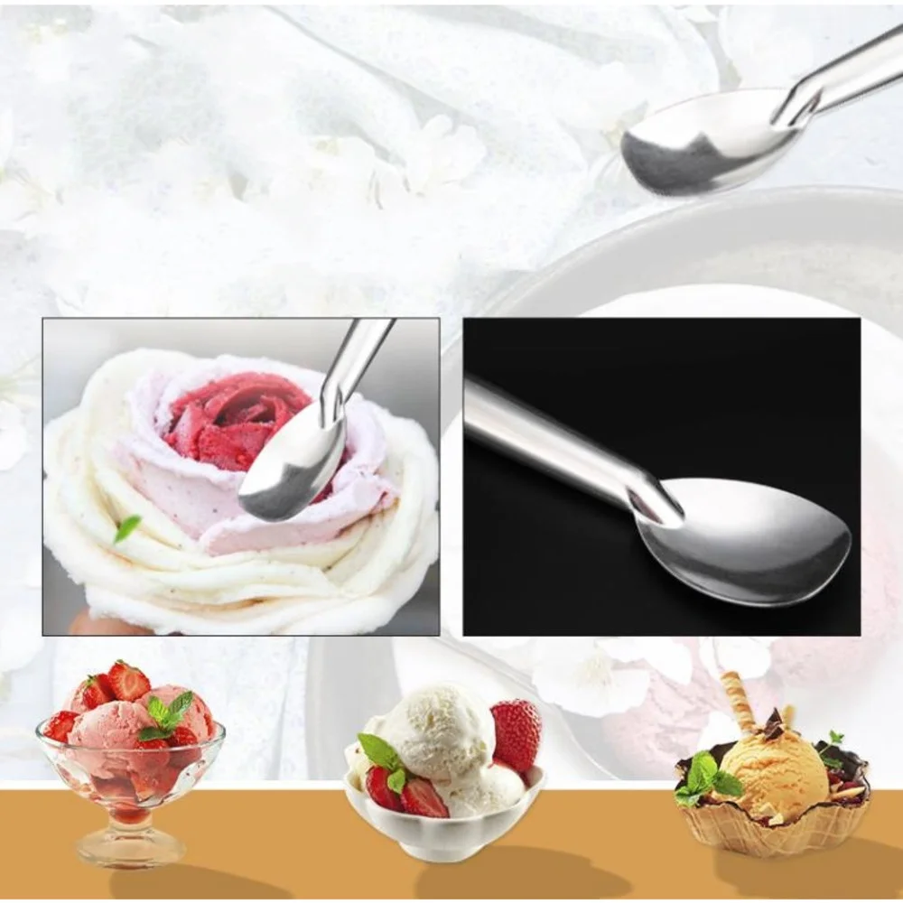 

50pcs Ice Cream Spade Aluminum Alloy Ice Cream Scoop Flower Shape Popsicle Mold Dessert Ice Cream Ball Mould Bar Accessories