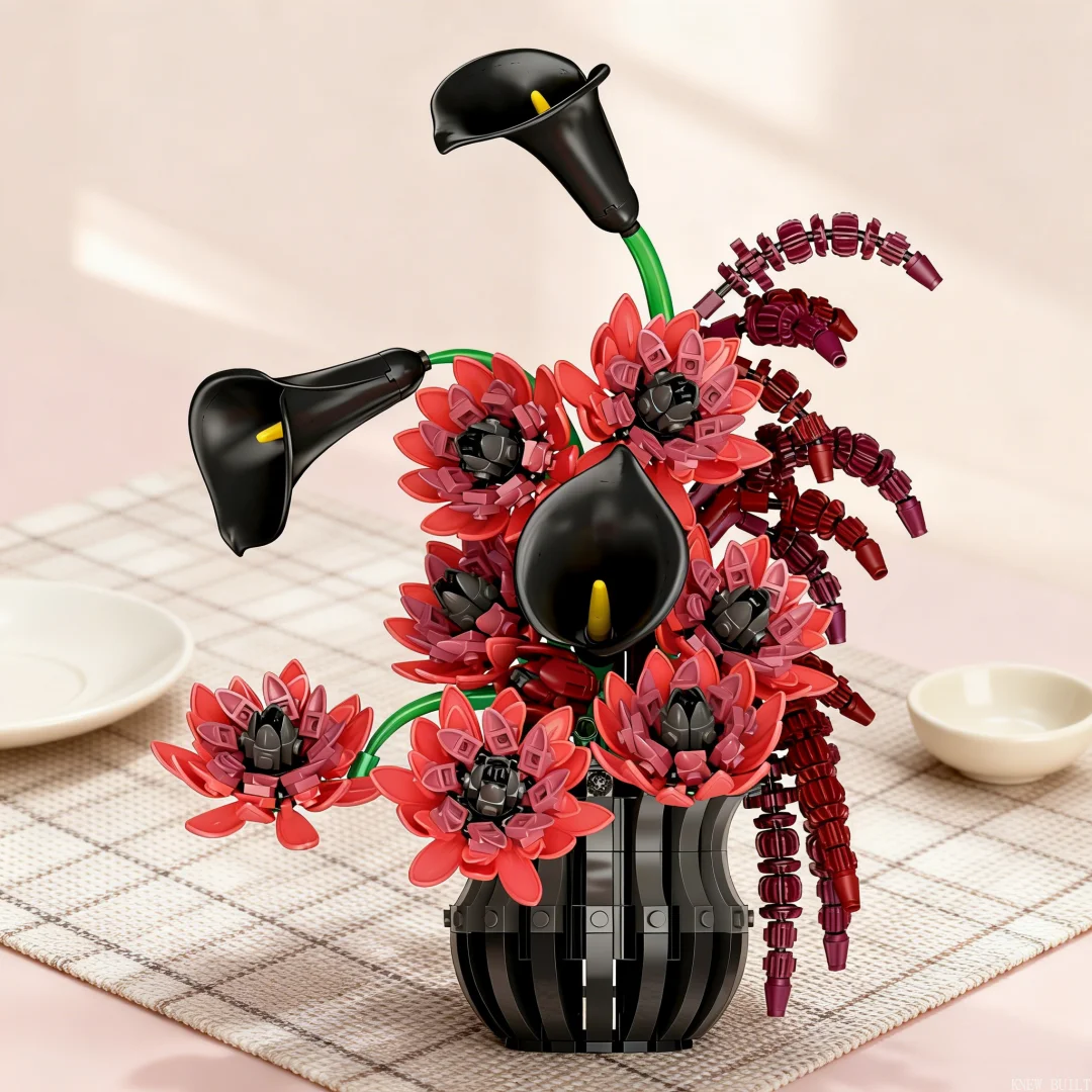KNEW BUILT 530PCS Bird of Paradise Flower Building Blocks–Eternal Love Desk Decor,Easy Puzzle Toy,Birthday Valentine‘s Day Gift view 6