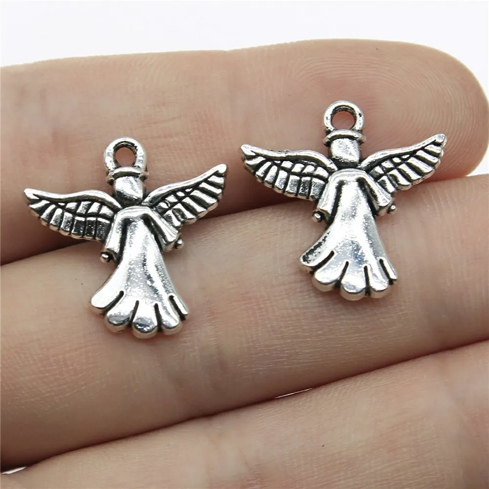 WYSIWYG 10pcs 20x20mm Guardian Angel Pendants Angel Charm Guardian Angel Pendants DIY For Jewelry Making