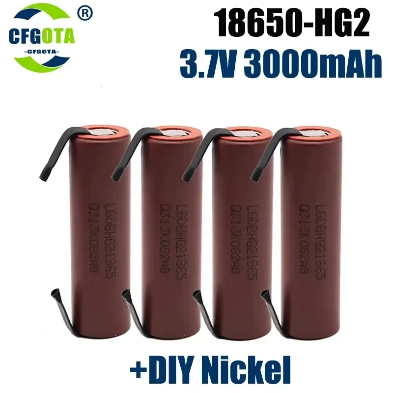 

100% Original Large Capacity 18650 Lithium-ion Battery 3000mAh 3.7V HG2 Rechargeable Battery with Nickel Slice Screwdriver