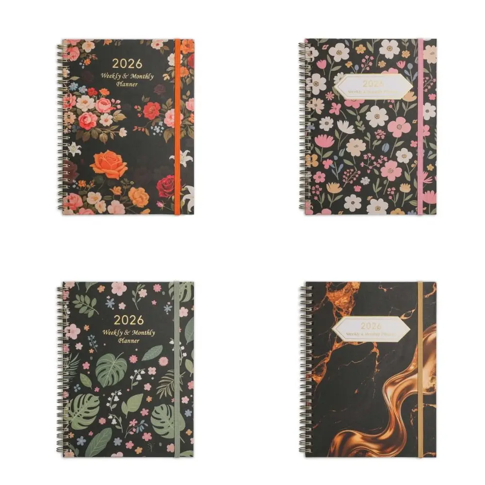 

2026 A5 Weekly Monthly Planner Coil Notebook Thick Spiral Organizer with Calendar Notes To Do List Portable Agenda Book