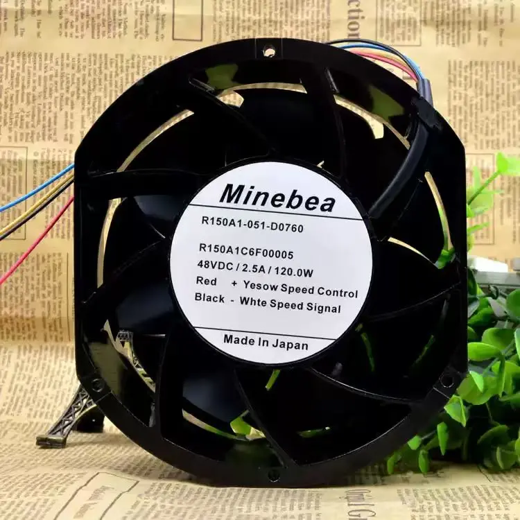 For Minebea R150A1-051-D0760 DC 48V 2.5A 17251 172x150x51mm Dual Ball Bearing Metal Violent Telecom Welder Inverter Cooler Fans