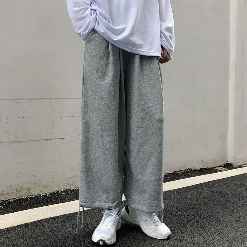 

Deeptown Casual Oversized Grey Sweatpants Women Sports Korean Fashion Joggers Wide Leg Pants Loose High Waist Summer Trousers