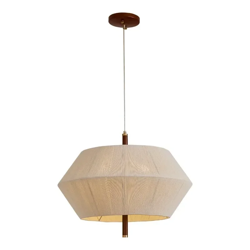 Japanese Weaving Fabric Retro Decorative Pendant Light Wabi Sabi Hemp Rope Hanging Chandelier Living Dining Room Fixture Lustre