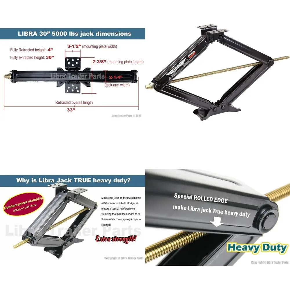 

Домкрат-ножницы для выравнивания прицепов-фургонов, грузоподъемность 5000 фунтов, 30 дюймов - Premium 26021