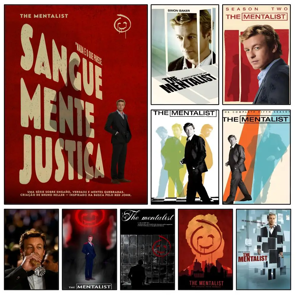 Drama The Mentalist Patrick Jane Poster Waterproof HD Modern Peel And Stick Wall Decor Bedroom Living Room Dorm Office