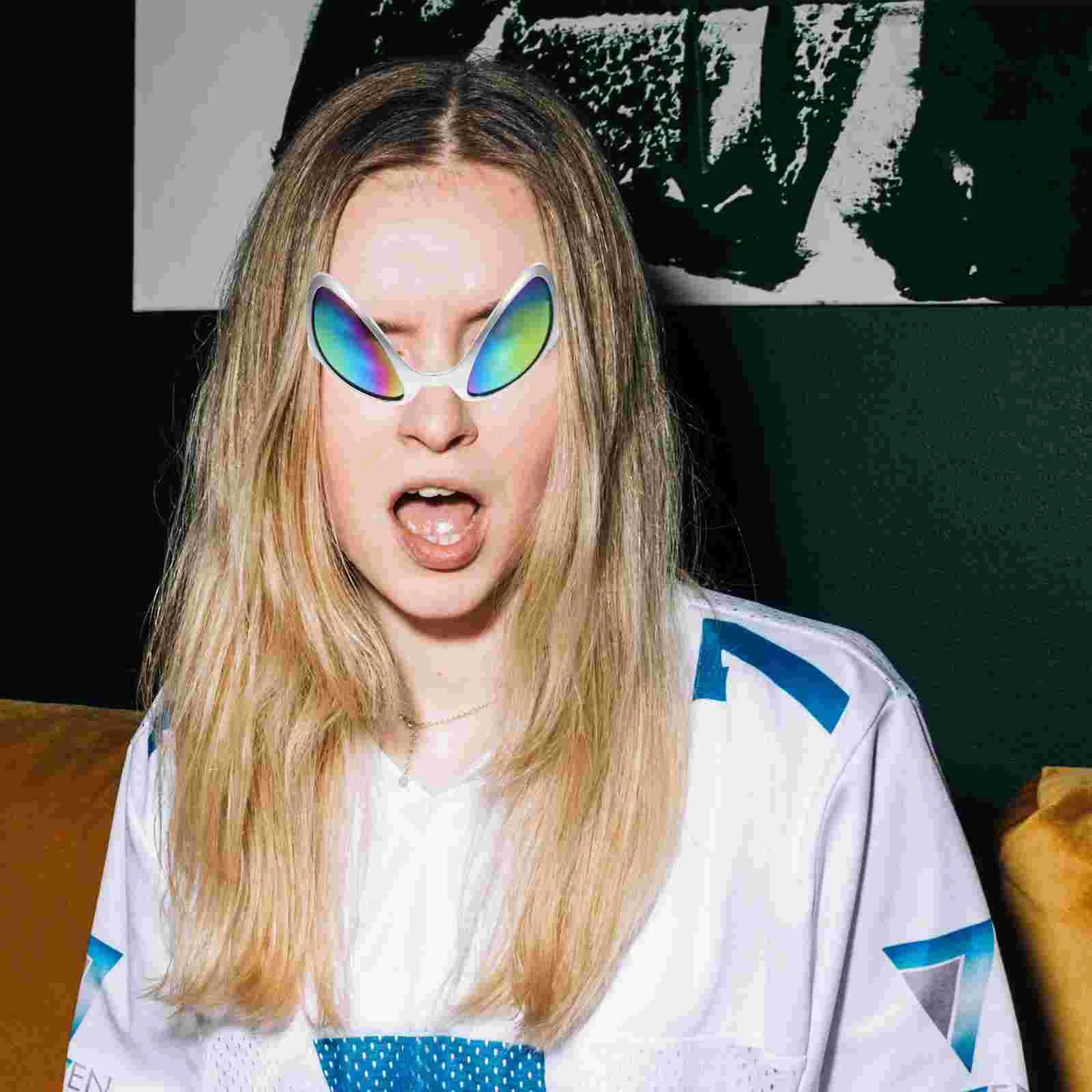 2set Gläser Silber Rahmen Bunte Linse Kopfbedeckung Mode Hoops Haarbänder Neuheit Kopfschmuck Kostüm Zubehör Party