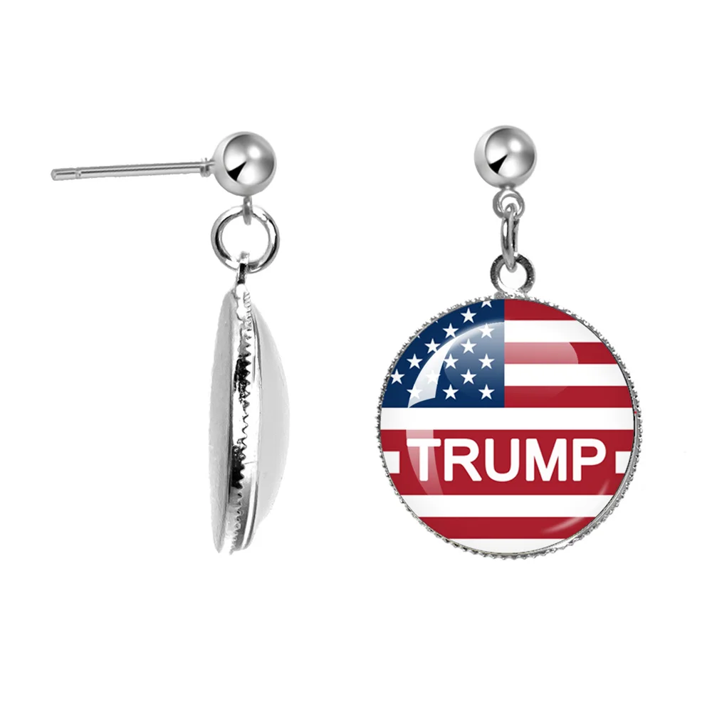 Donald Trump 2024 Collection Election 20mm Drop Earrings USA Flag Keep America Great Earrings Gift For Women Girls