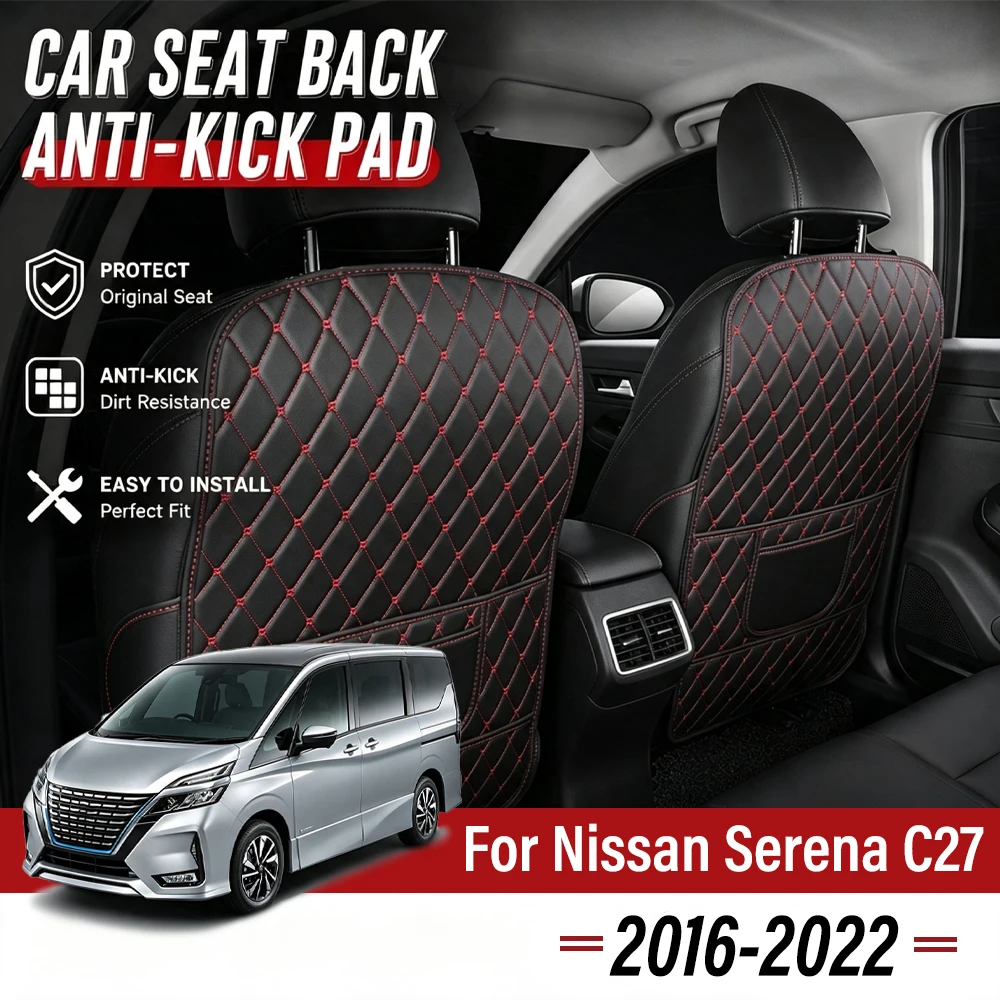 Easy Clean PU Anti Kick Mat Pads For Nissan Serena C27 2016-2022 Dirt-Repellent, Two Color Choice, Quick Install Full Coverage