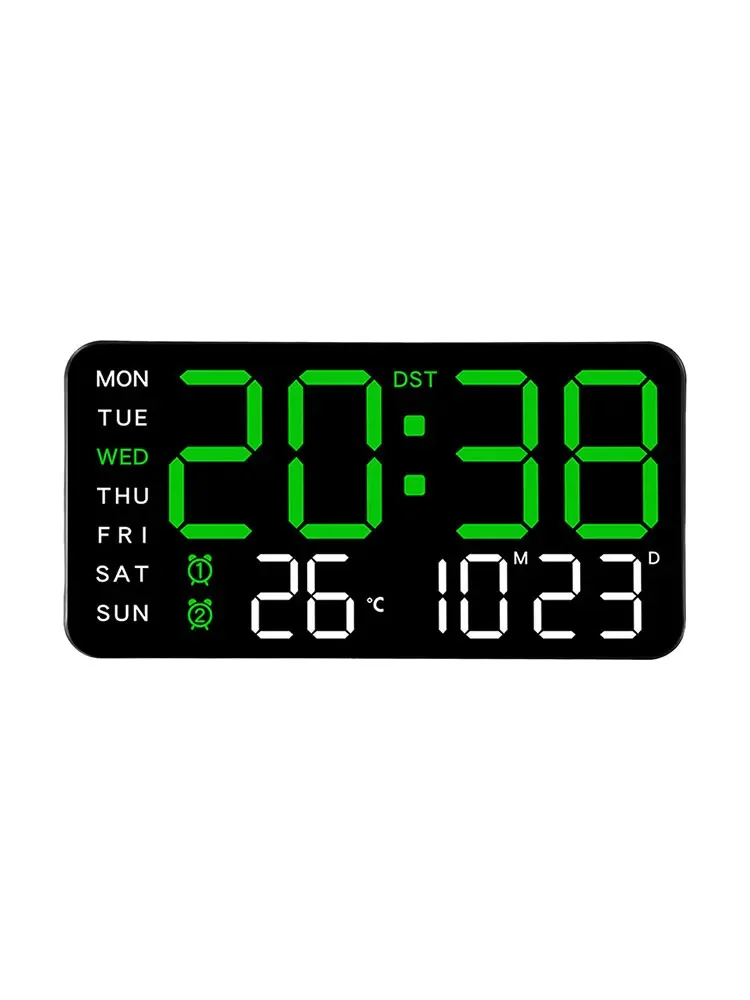 1pc LED Digital Wall Clock Temperature Date Week Display Table Alarm Clocks Voice Control Electronic Clock Brightness Adjustment