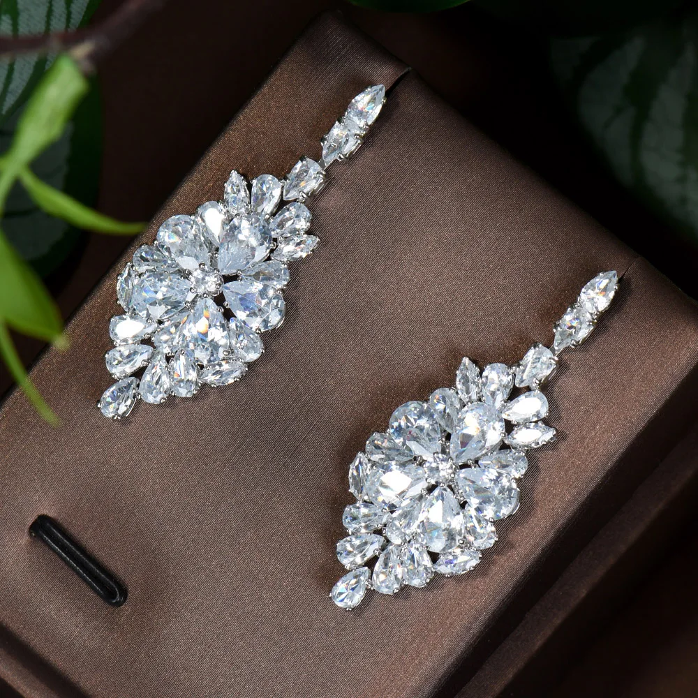 

HIBRIDE Shiny Water Drop Zircon Earrings For Women Bridal Jewelry Wedding Accessories Girls' Bithday Gifts Bijoux Femme E-828
