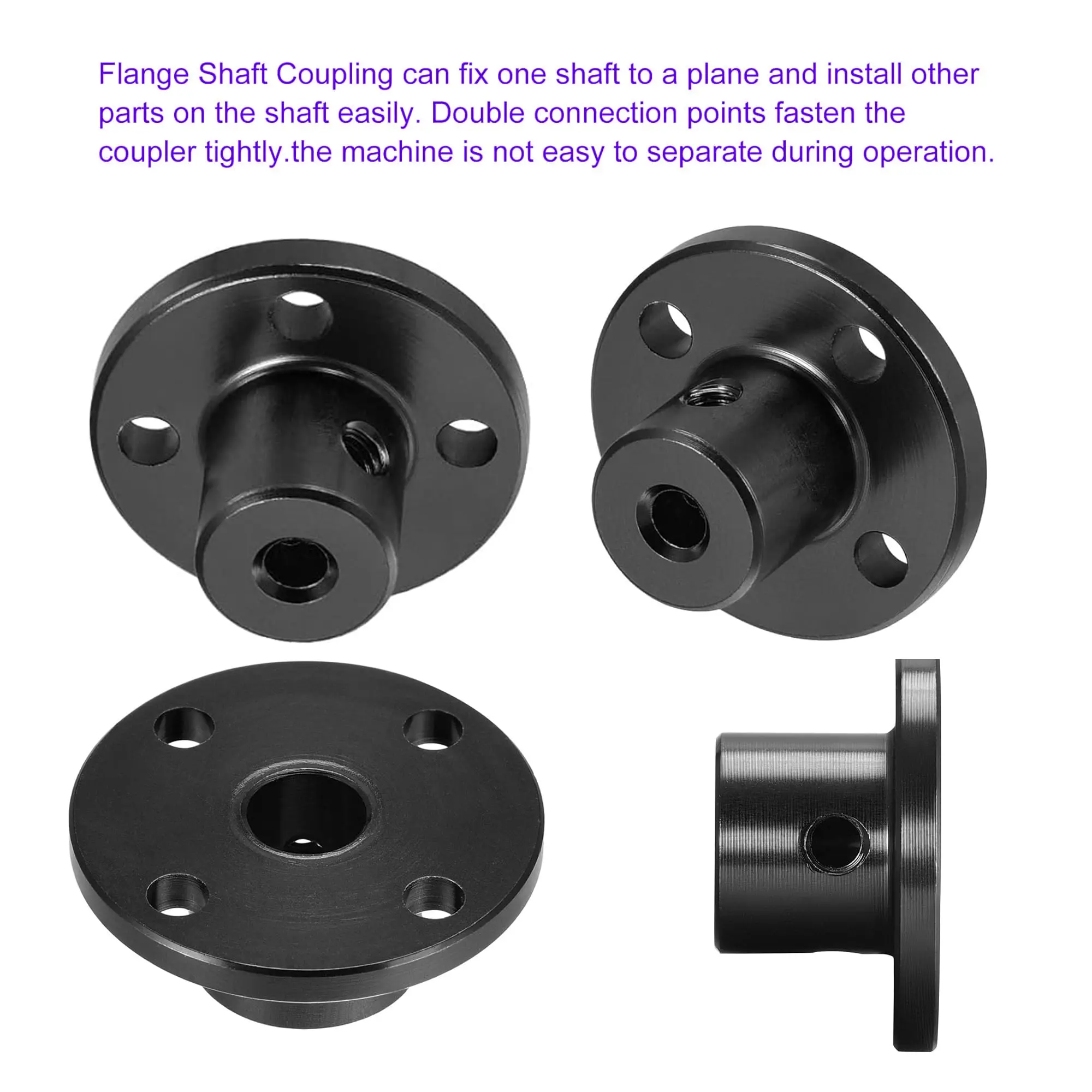 1 Stück Schwarze Flanschwellenkupplung 6mm 8mm 10mm 12mm für DIY-Modellzubehör Starre Flanschführung Wellenkupplung Motorverbinder – Detail 3