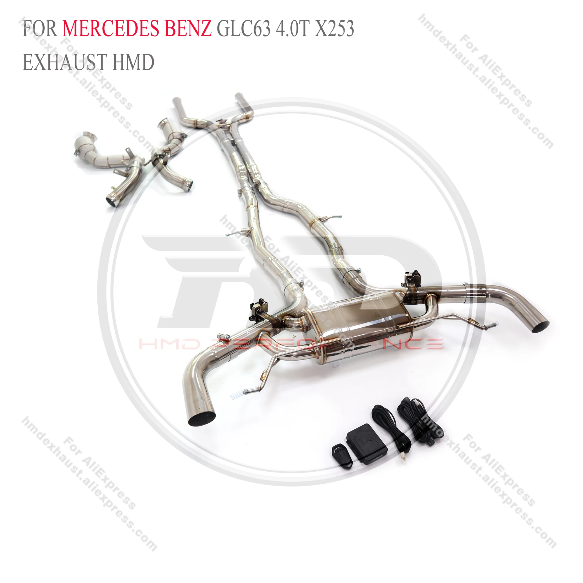 

HMD titanium alloy electric valve exhaust catback Mercedes Benz GLC63 4.0T X253 car exhaust pipe