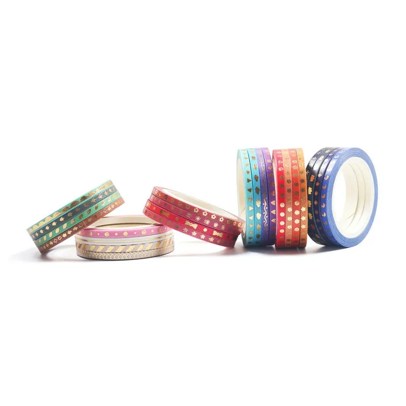 Stars Washi Tape Decorative Adhesive Tape School Journal Supplies Gold Foil Scrapbooking Kawaii Stationery Masking Tape image 4