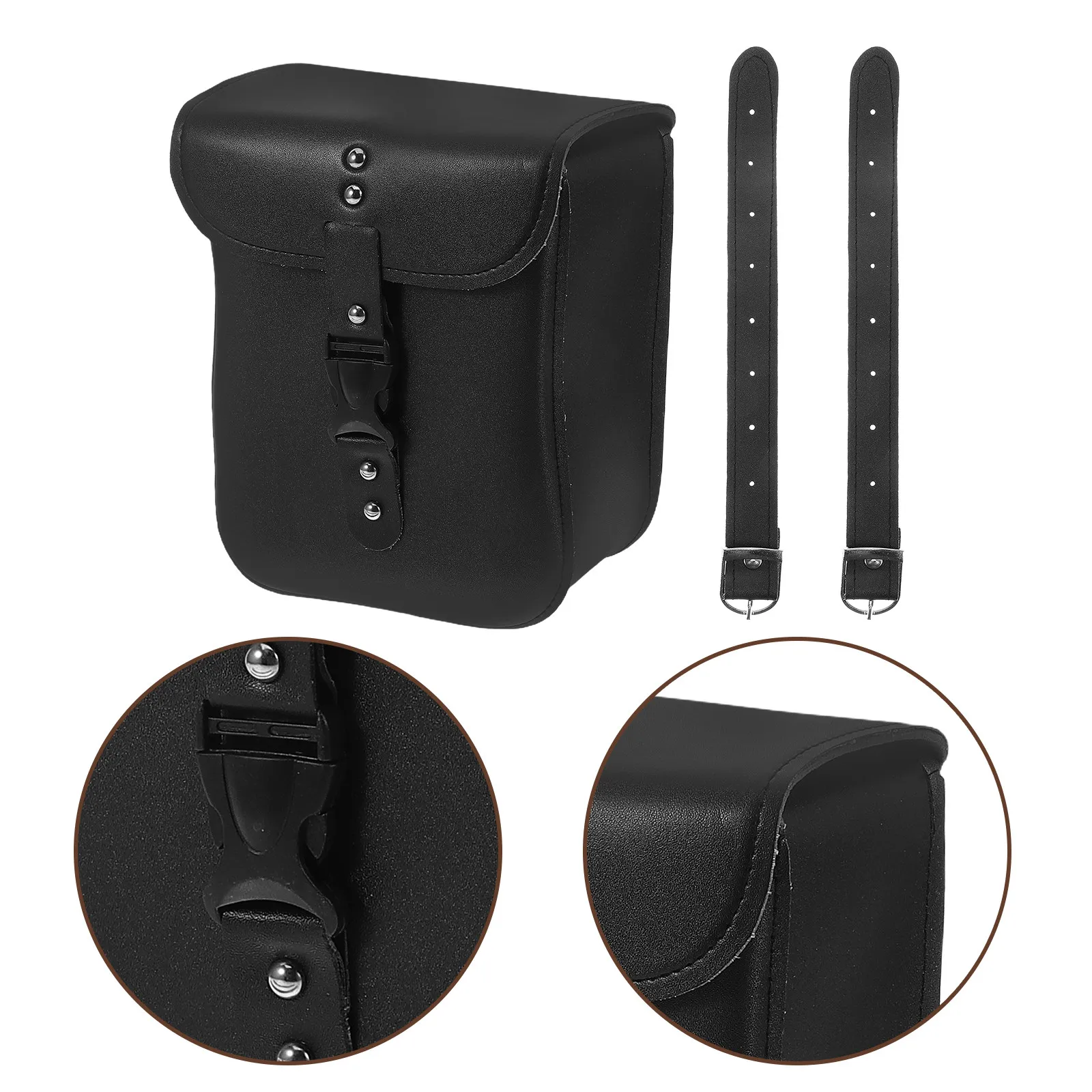 

2Pcs PU Motorcycle Handlebar Bag Front Fork Mount Storage Pouch Universal Fit for E-Bikes Motorcycles Daily Travel Work