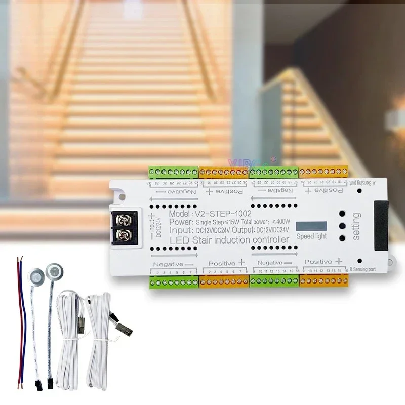 32 Channels PIR Sensor Stair Light Controller Stairway Lighting 32CH For Stairs Flexible Strip Automatic 12V 24V  Motion Sensor