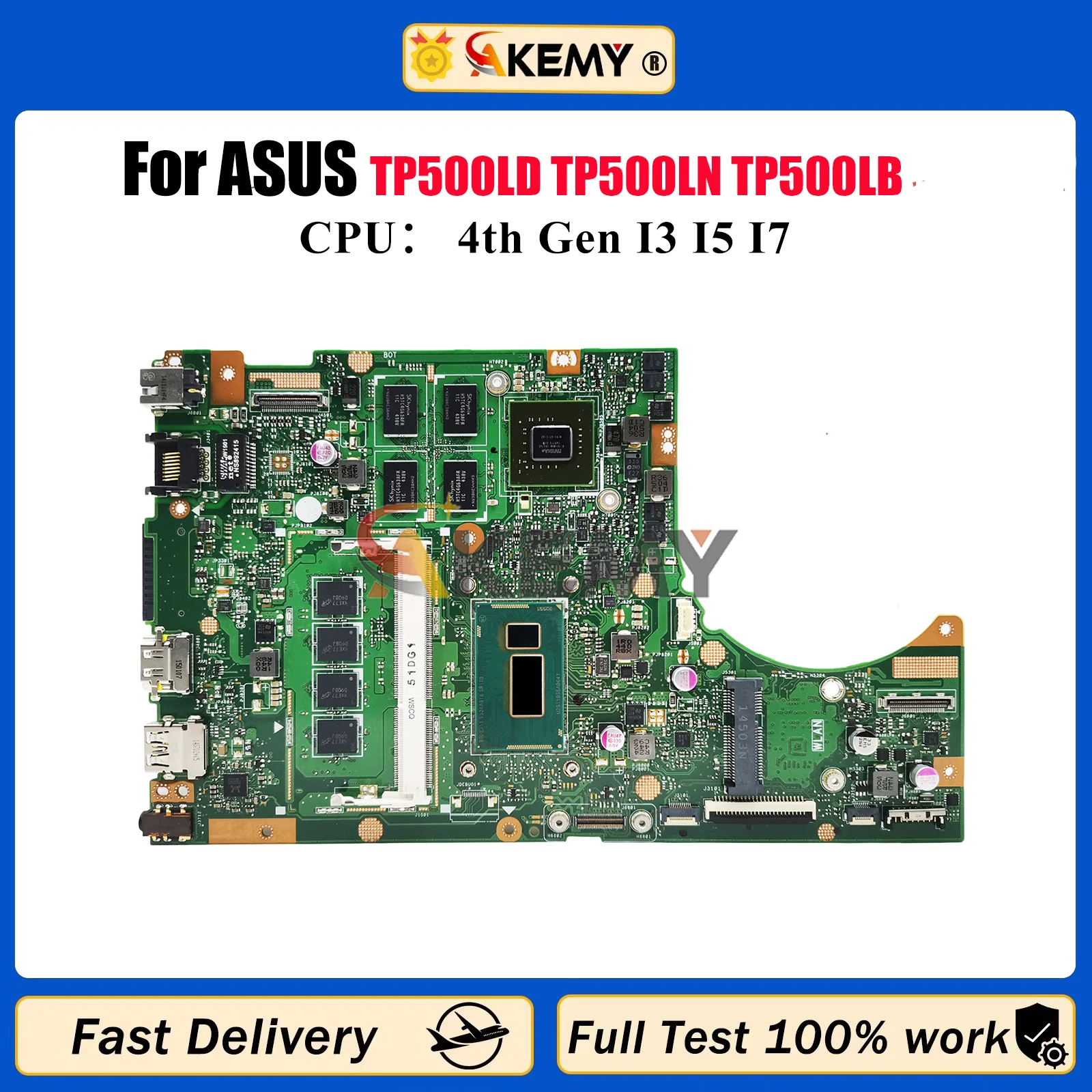 

TP500LN Laptop Motherboard For ASUS VivoBook Flip TP500L TP500LD TP500LN TP500LB Mainboard With I3 I5 I7 CPU 100% tests OK stk