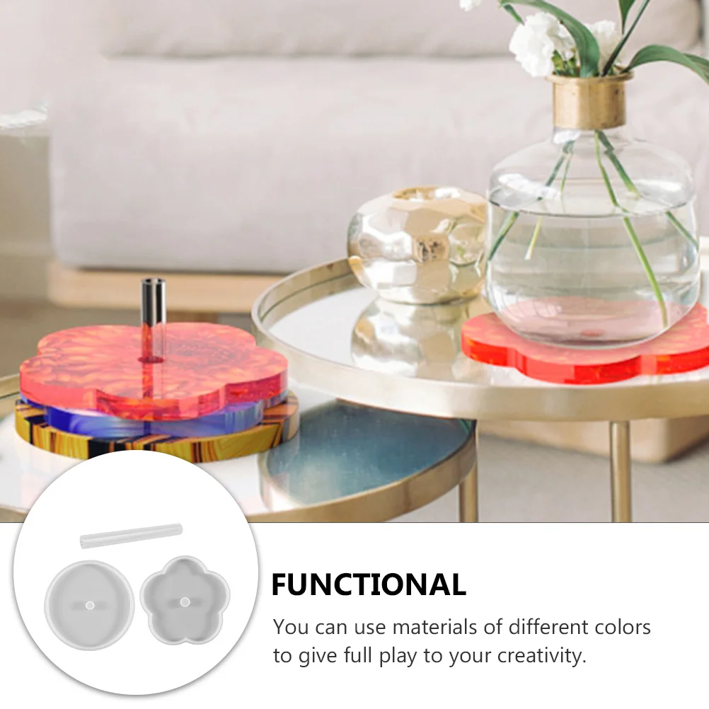 

1Set DIY Flower Silicone Coaster Molds Cup Mat Mold Lightweight Portable Easy Clean Handmade Craft Simple Mold