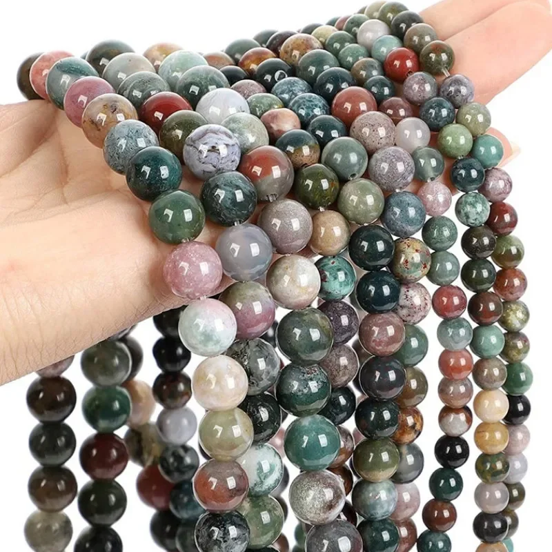 

15inch Natural Round India Agate Loose Beads 4/6/8/10 Mm for Jewelry Making DIY Beadbracelet and Exquisite Gift