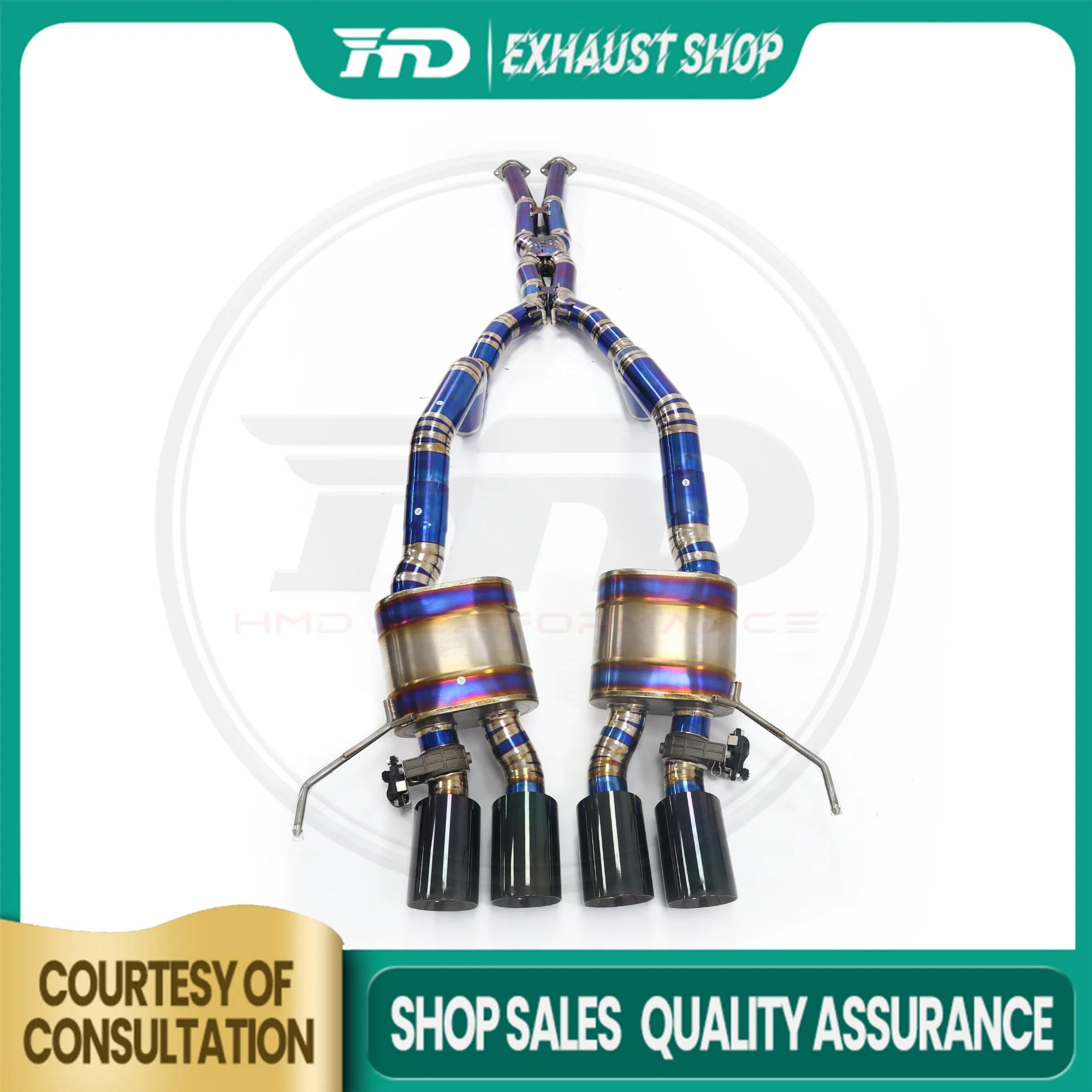 

For Corvette C7 Ti/SS304 High performance Catback Electronic Valve Mufler Exquisite Tips New Products HMD