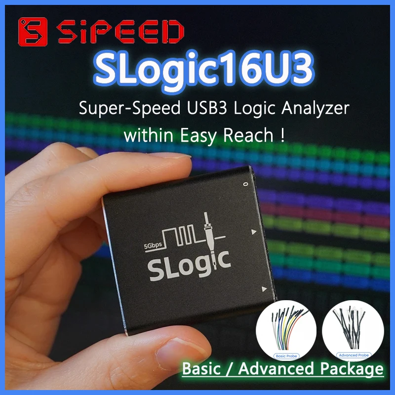 

Суперскоростной логический анализатор Sipeed SLogic16U3, 16 каналов, 800 м, регулируемый порог для WIN MAC Linux, пробоотборник 5 Гбит/с, USB3