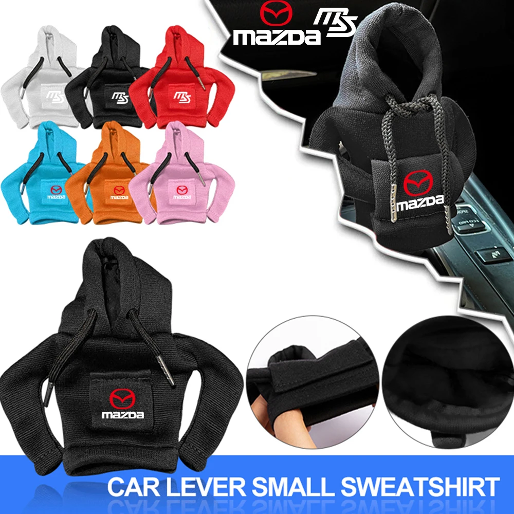 Hoodie Car Gear Car Shift Lever Covers For Mazda 2 3 6 CX5 CX30 Atenza Axela Accessories Change Lever Sweatshirt Gearshift Cover